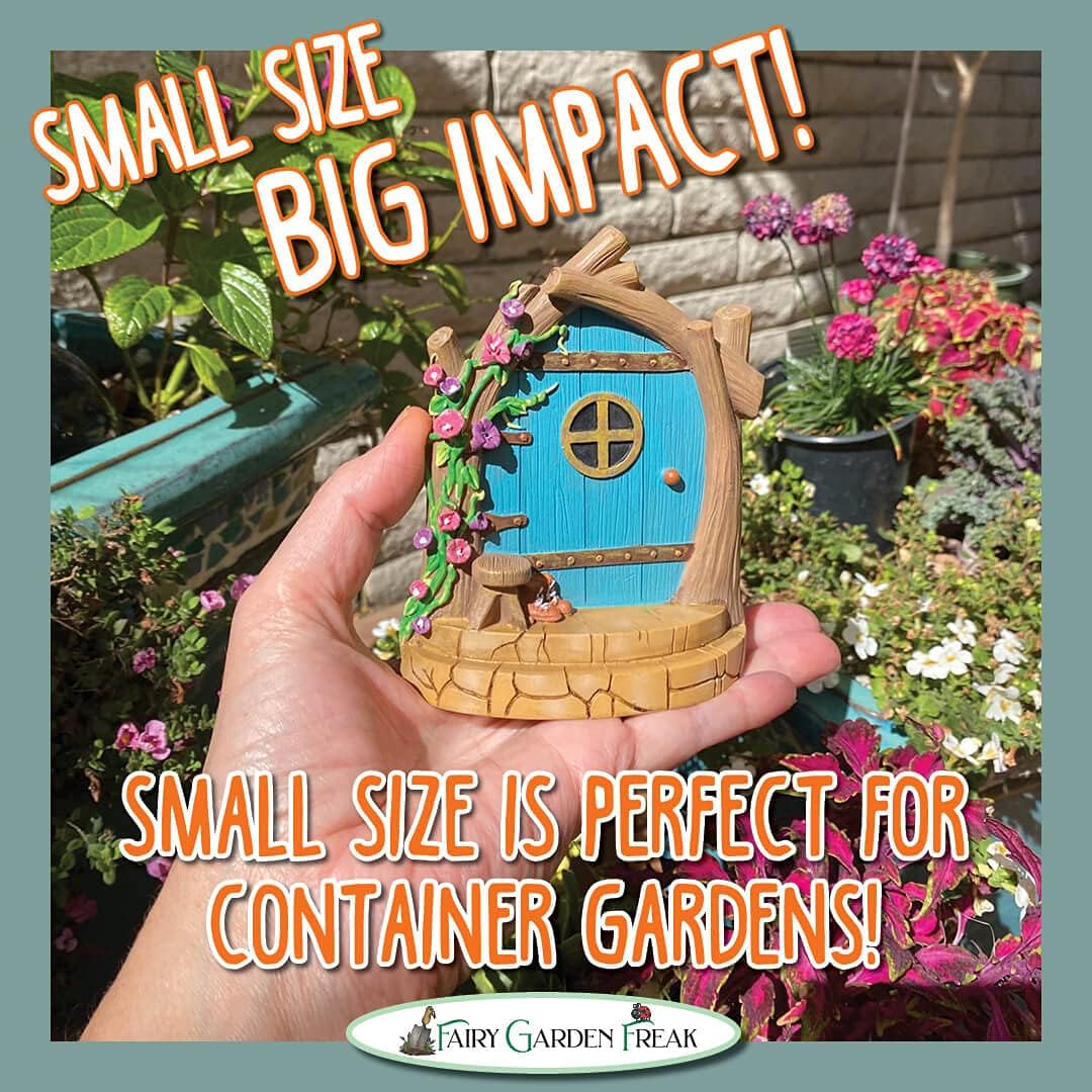 Blue Turquoise Fairy Door - Miniature Garden Building for Fairy & Gnome Garden Decor