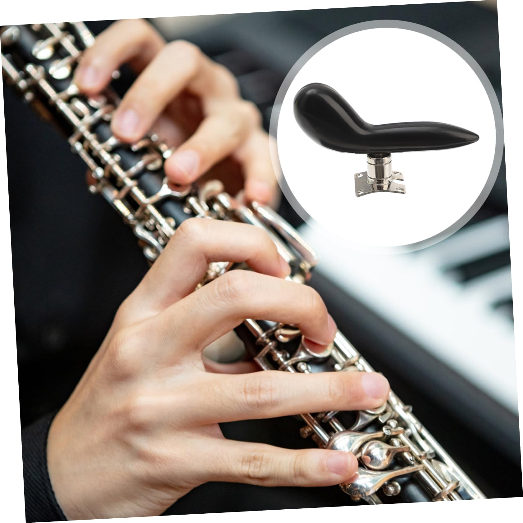 Fagott und Handgelenkpolster Handstütze mit Solidem Halt aus Abs und Metall Schwarze zur Druckentlastung Beim Bassoon Spiel