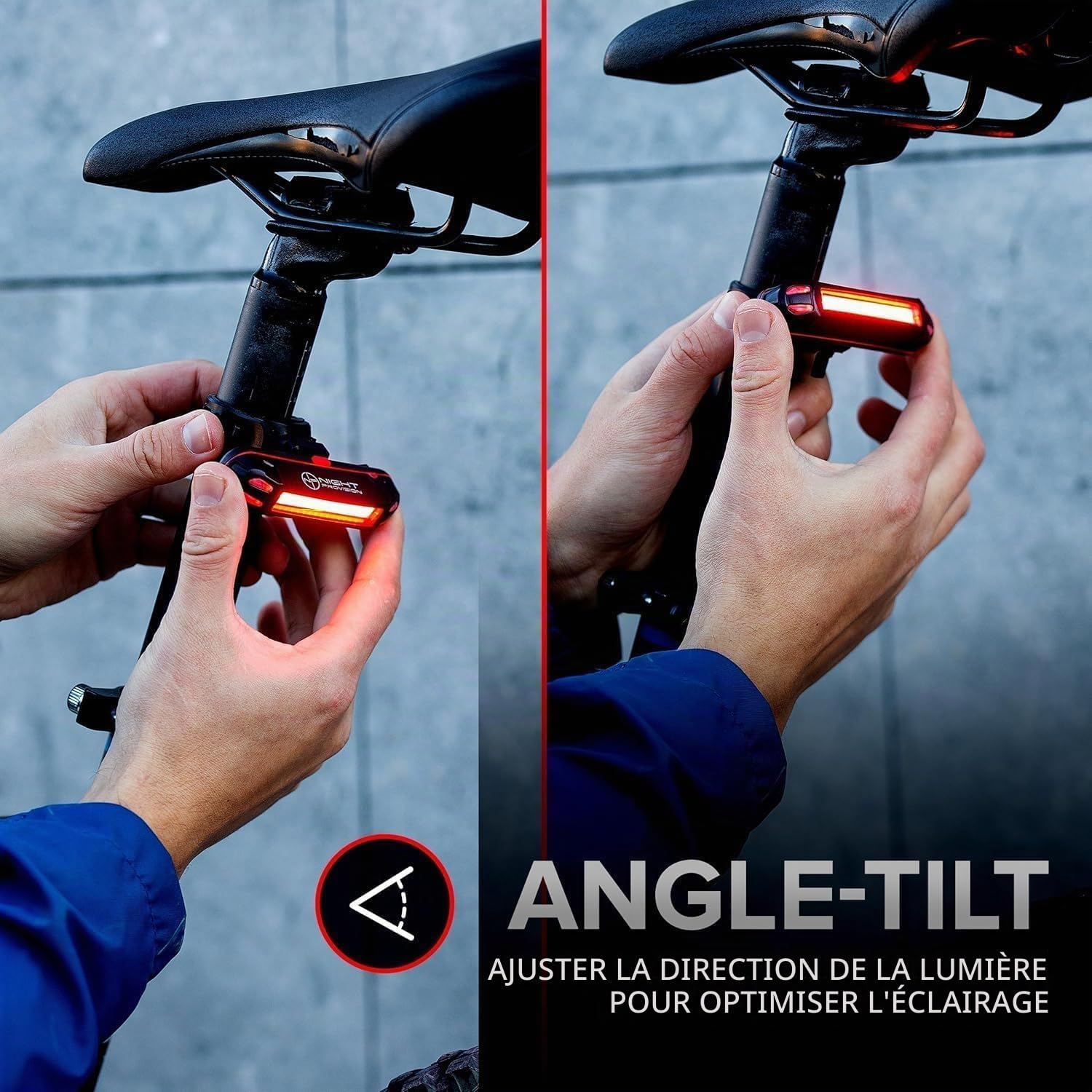 Night Provision Phare avant et arrière à LED rechargeable USB-C pour skateboard, longboards, route, montagne, BMX (feux avant et arrière)