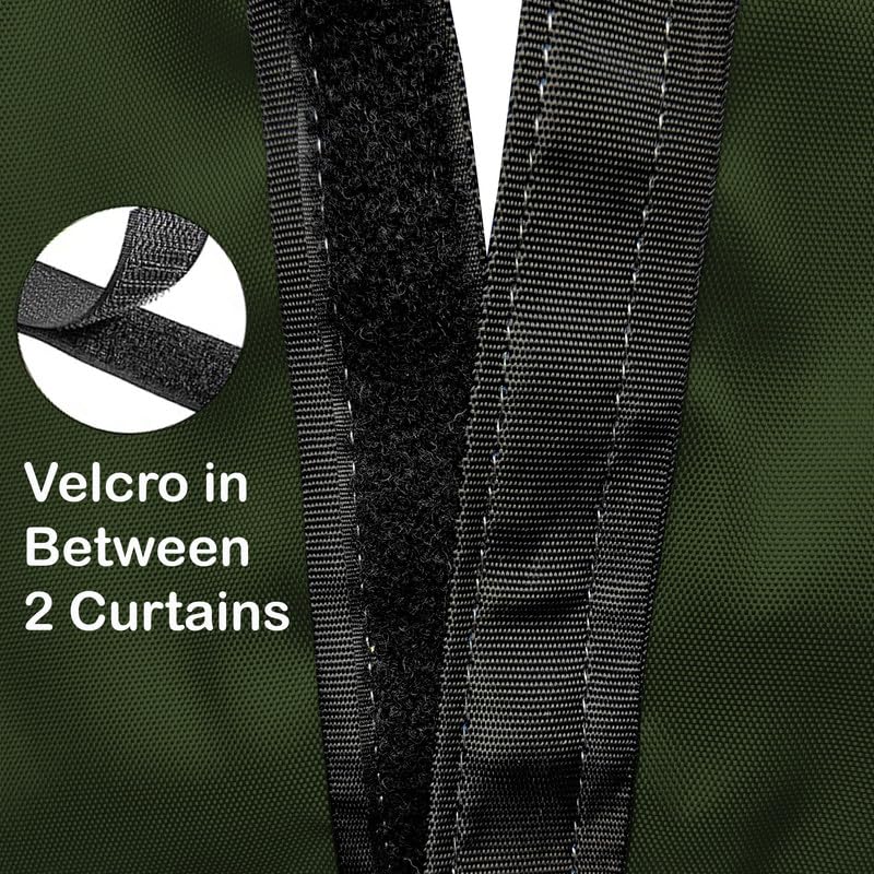 Image of Polyester with PVC Fabric Outdoor Waterproof Curtain with Top Eyelet Protect from Sun, Dust & Rain Used for Balcony, Door & Window (Military Green Color 4.5 X 12 Feet, Pack of 1 Piece)