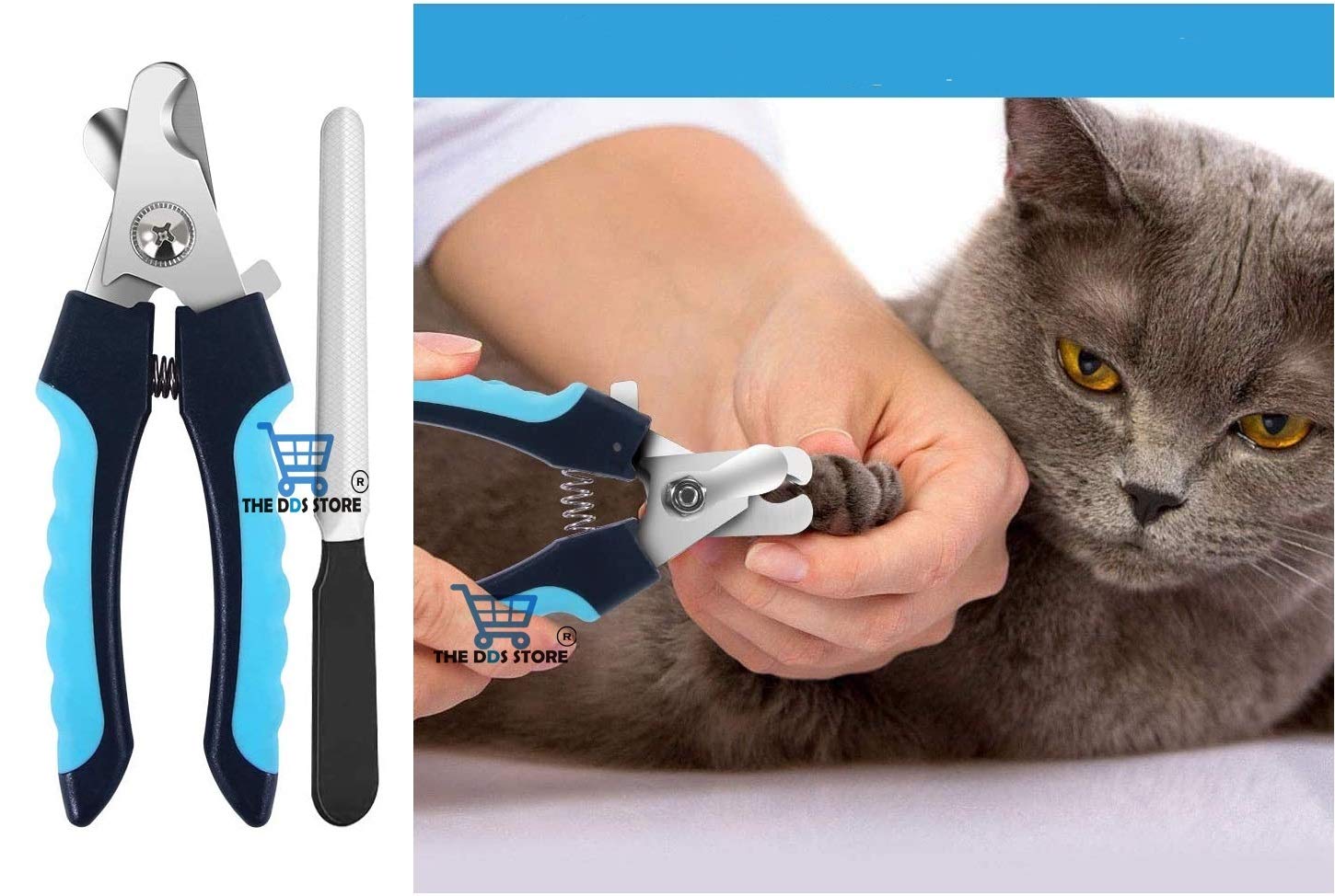 THE DDS STORE Cat Nail Clipper with Safety Guard to Avoid OverCutting & Free Nail File, Dog