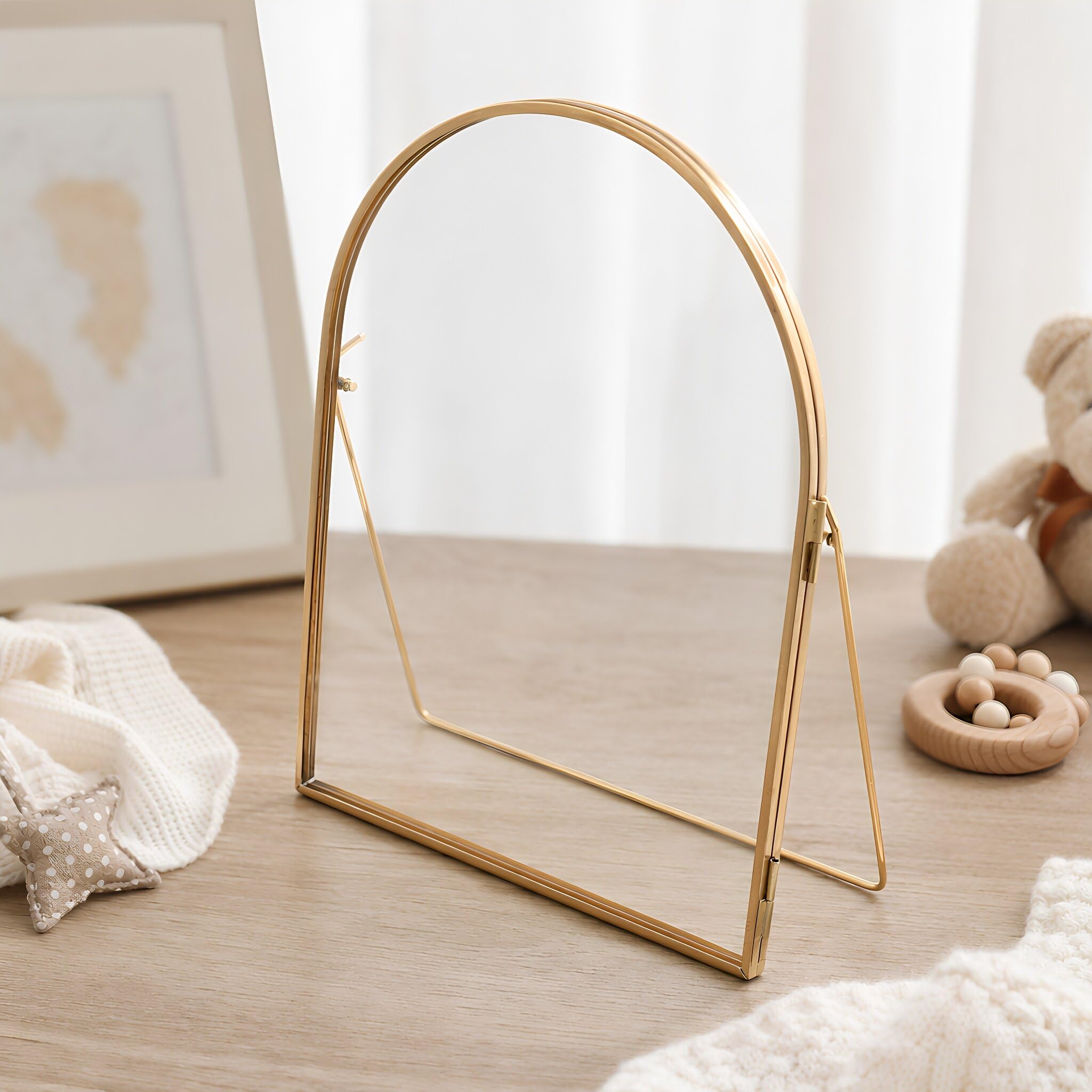 YARNOW Cornice per impronte di mani e piedi da neonato, cornice galleggiante in vetro per impronte di mani e piedi | Decorazione da tavolo per la cameretta dei bambini, fronte-retro, ideale per bambini e bambine (20x15 cm).