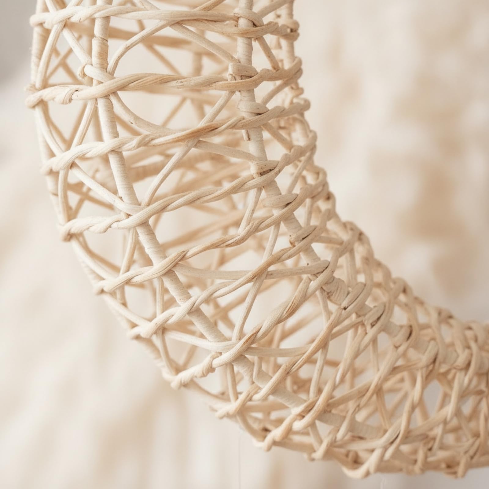 Gralara Mezza di Rattan con Stelle Beige Giostrina da Culla in Rattan Decorativa Decorazione a Mezza per Bambini
