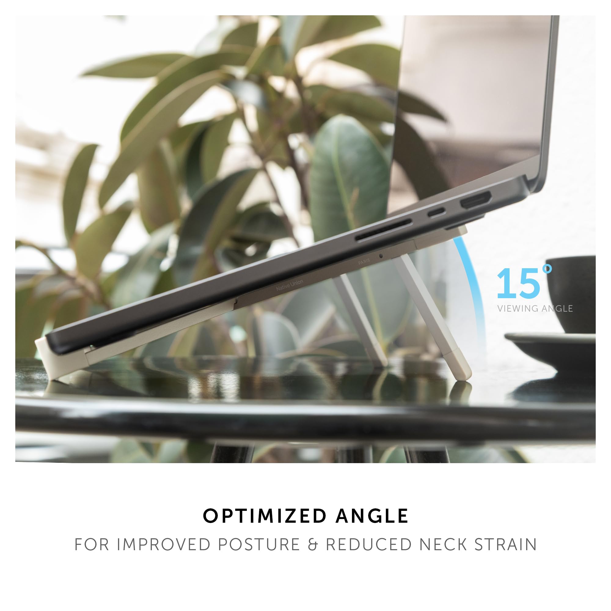 Native Union Fold Laptop Stand, Ultra-Slim Foldable & Portable Laptop Stand, Ergonomic & Optimized Viewing Angle - Image 2