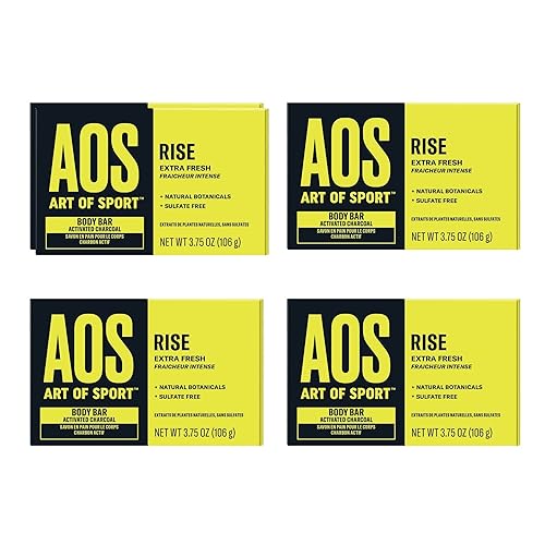 Art of Sport Jabón de barra para hombre, jabón de manos, cara y cuerpo activado con carbón, fragancia fresca, hecho con botánicos naturales, jabón