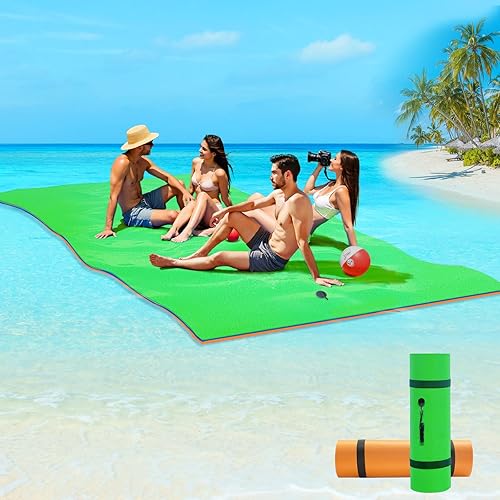 Lily Pad Floating Mat, 9'12'18' Premium Floating Water Mat for Lake, 3-Layer Tear-Resistant XPE Foam, Giant Lily Pad for Water Recreation Pool,