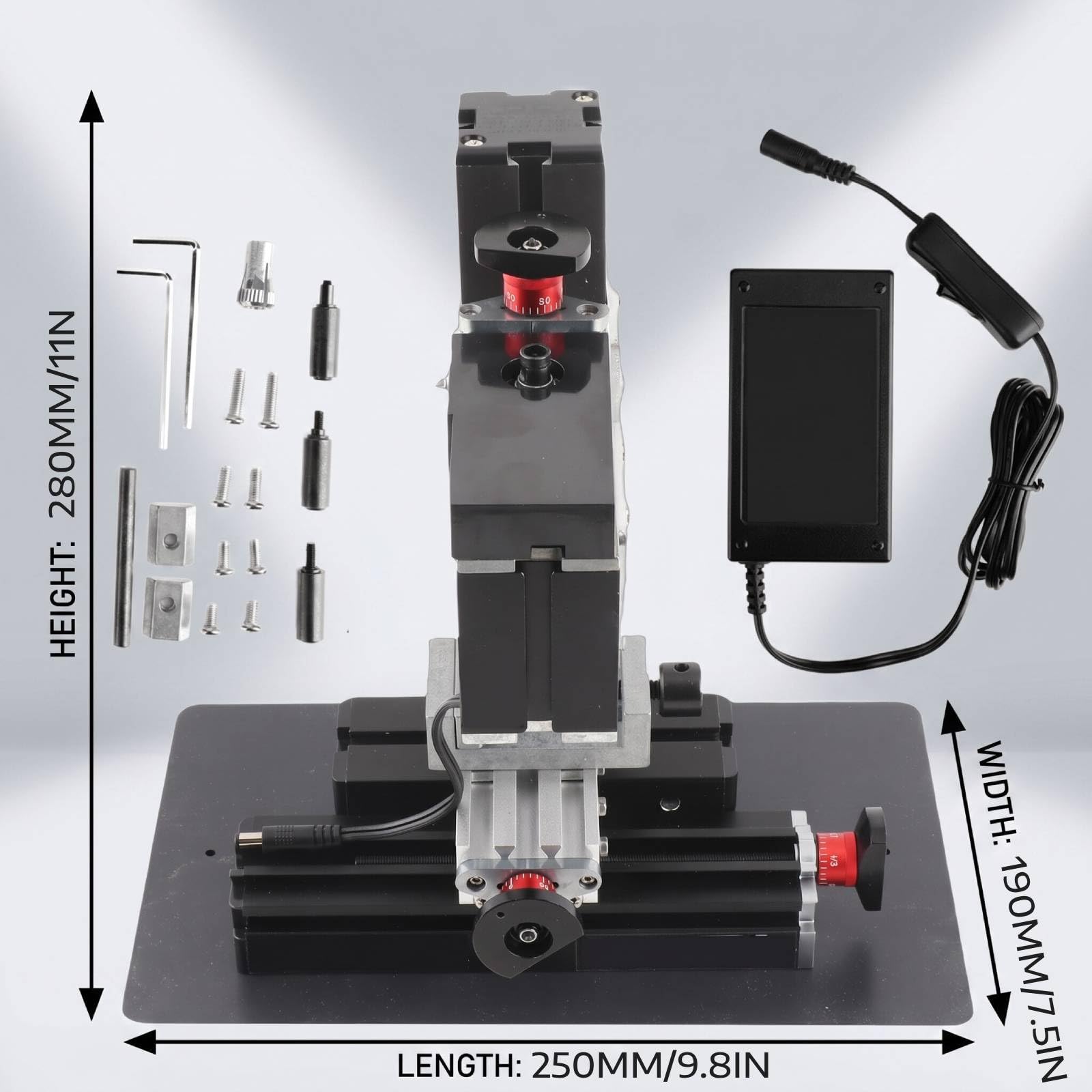 60W Mini Milling Machine, 12000RPM DIY Soft Metal Processing