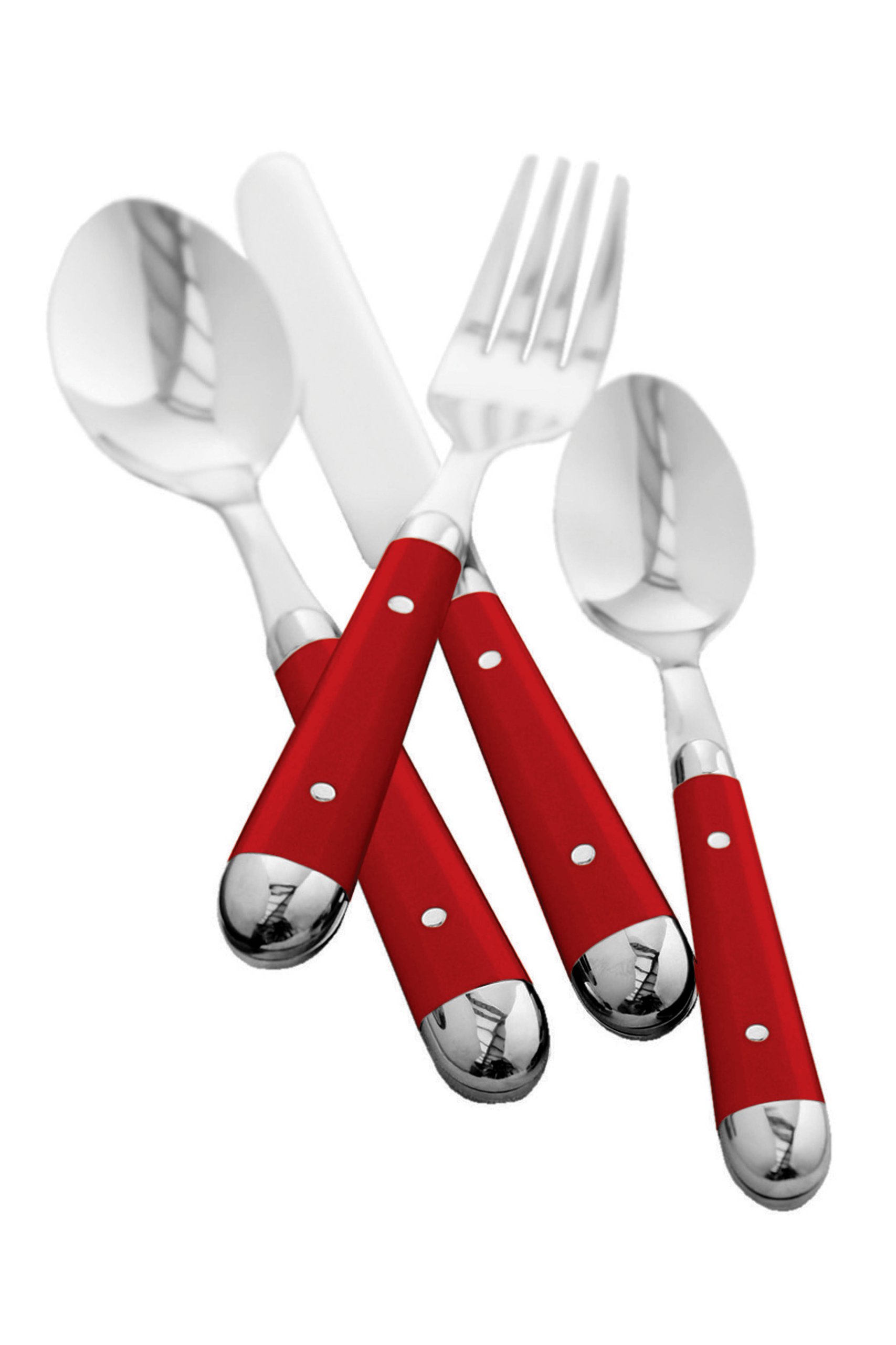 Premier Housewares 16-Piece Brasserie Cutlery Set - Red