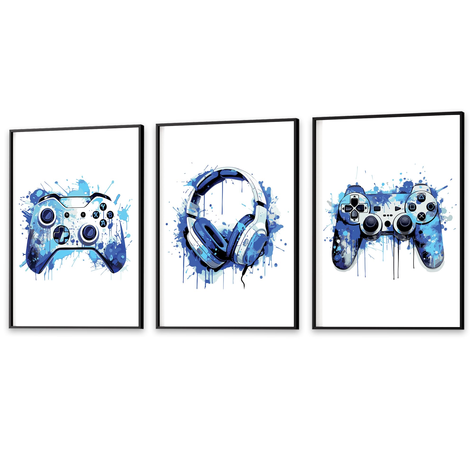 Set Of 3 A4 Gaming Prints | Gaming Accessories | UNFRAMED - NO FRAMES INCLUDED | Gamer Room Accessories | Gamer Gifts | Wall Art (A3 Prints (No Frames), Red)