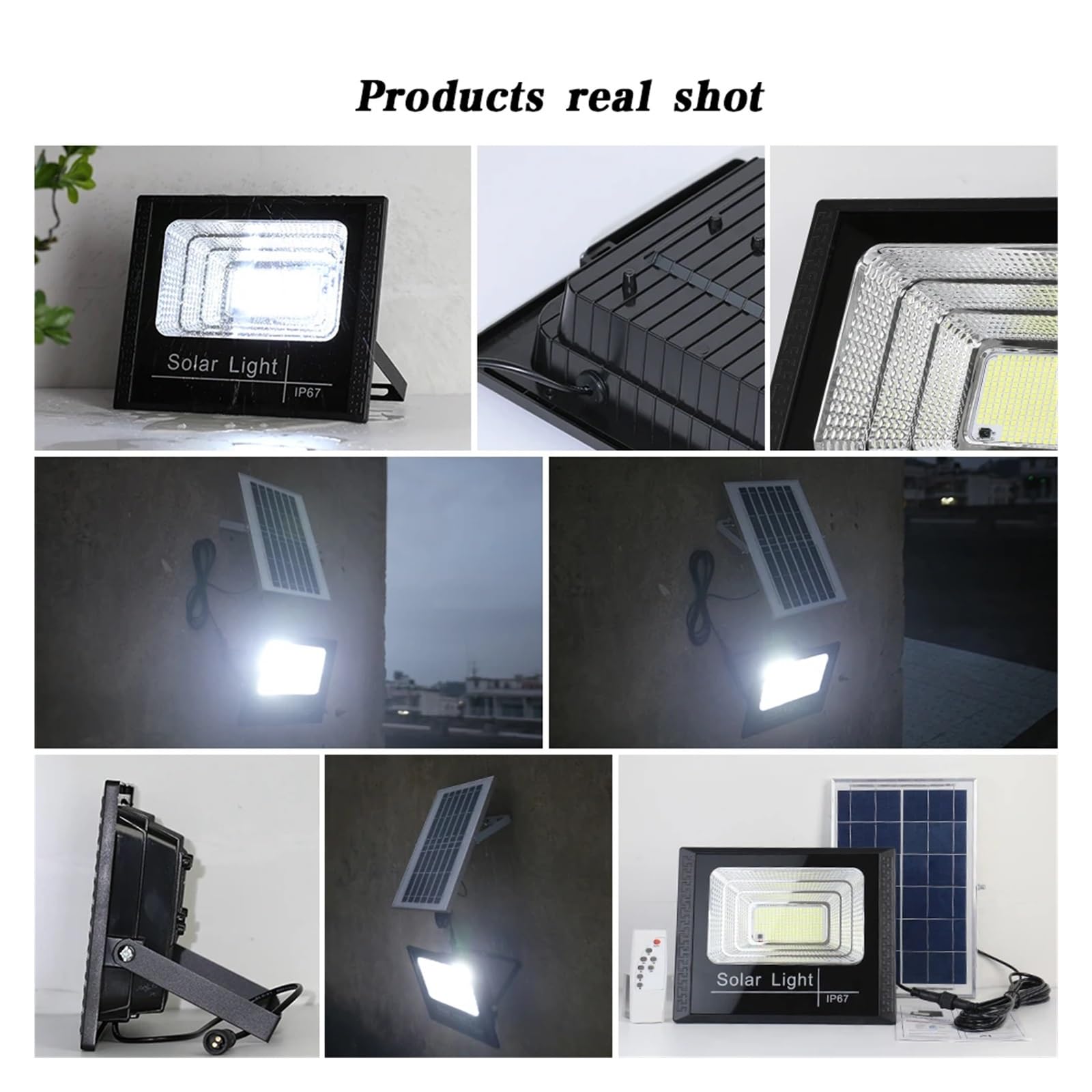 Lampa solarna zewnętrzna, Lampa słoneczna LED 500 W Światła powodziowe Zewnętrzne reflektory słoneczne Reflektory z pilotem do Garden Street