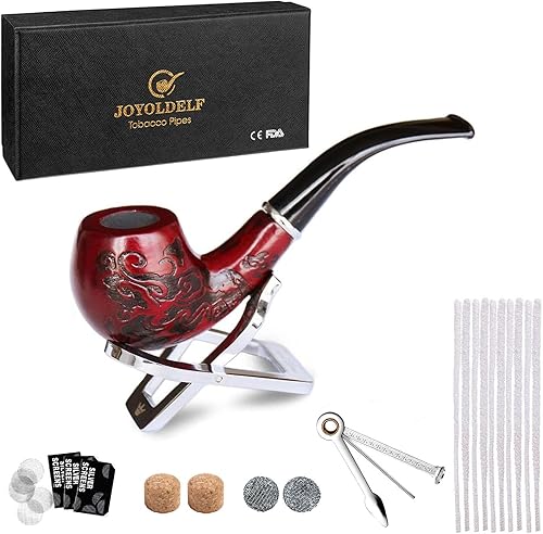 Joyoldelf Juego de tubos de palisandro, tubo de madera curvada con soporte de tubo de acero inoxidable, tubo para principiantes con accesorios y