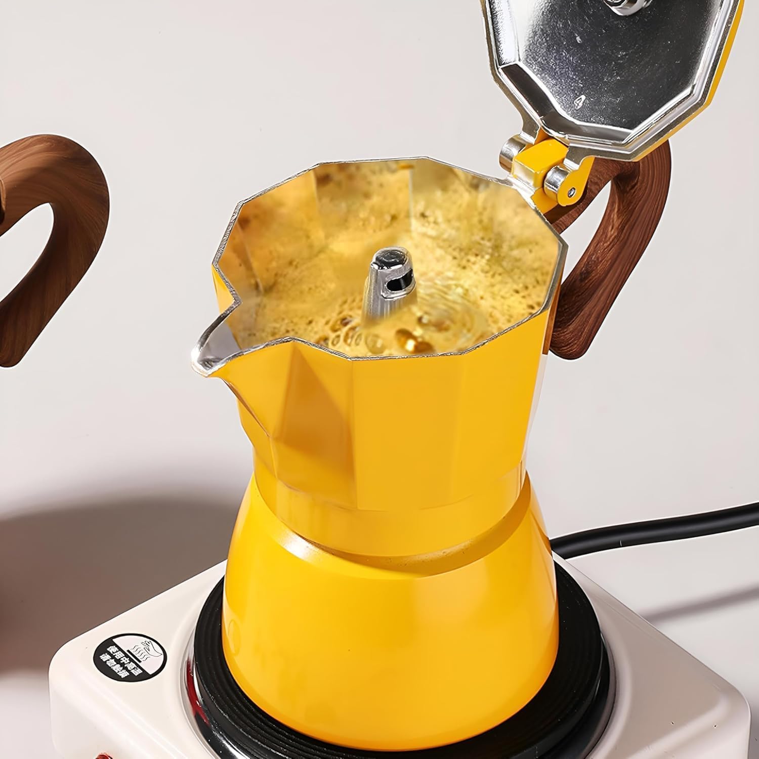 Cafetera espresso para estufa de gas o eléctrica, percolador manual de café cubano para capuchino o latte