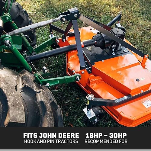 Vista 17 de Titan Attachments Cortacésped con acabado PTO de 3 puntos, Ancho de corte de 48 pulgadas, Conexión Cat 1, Acabado naranja, Descarga trasera