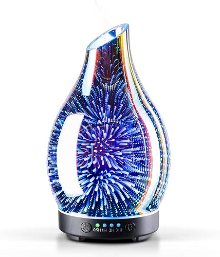 Porseme Difusor de aceite esencial de 5.1 fl oz, difusor de aire de aroma que cambia de color, aromaterapia, humidificador ultrasónico de niebla