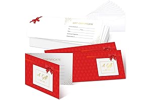 Spiareal Christmas Blank Gift Certificates with Envelopes for Business