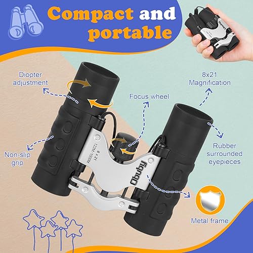 Vista 85 de Binoculares para niños. Los mejores regalos para los niños de 3 a 12 años. Binoculares de juguete para Niños Niñas, Óptica de 8x21 real de alta