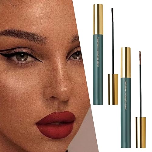 Miniatura 3 de Rímel de volumen y longitud, maquillaje de color, impermeable, no se aglutina, a prueba de manchas, a prueba de escamas, máscara de larga duración
