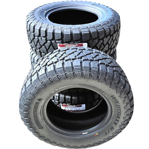 Set of 4 (FOUR) Landspider Wildtraxx R/T All-Terrain Mud Off-Road Light Truck Radial Tires-LT265/70R17 265/70/17 265/70-17 121/118S Load Range E LRE 10-Ply BSW Black Side Wall