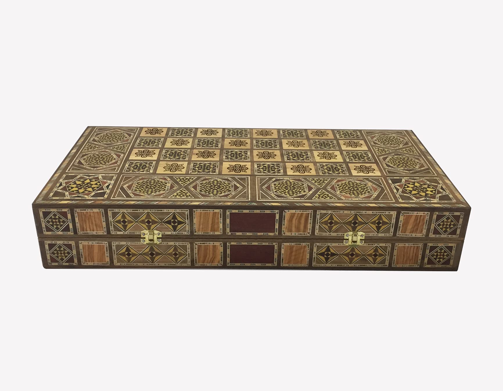 Luxurious Handmade backgammon chess board. Solid natural olive and engraved designs. for him or her. include backgammon checkers and chess pieces home activities