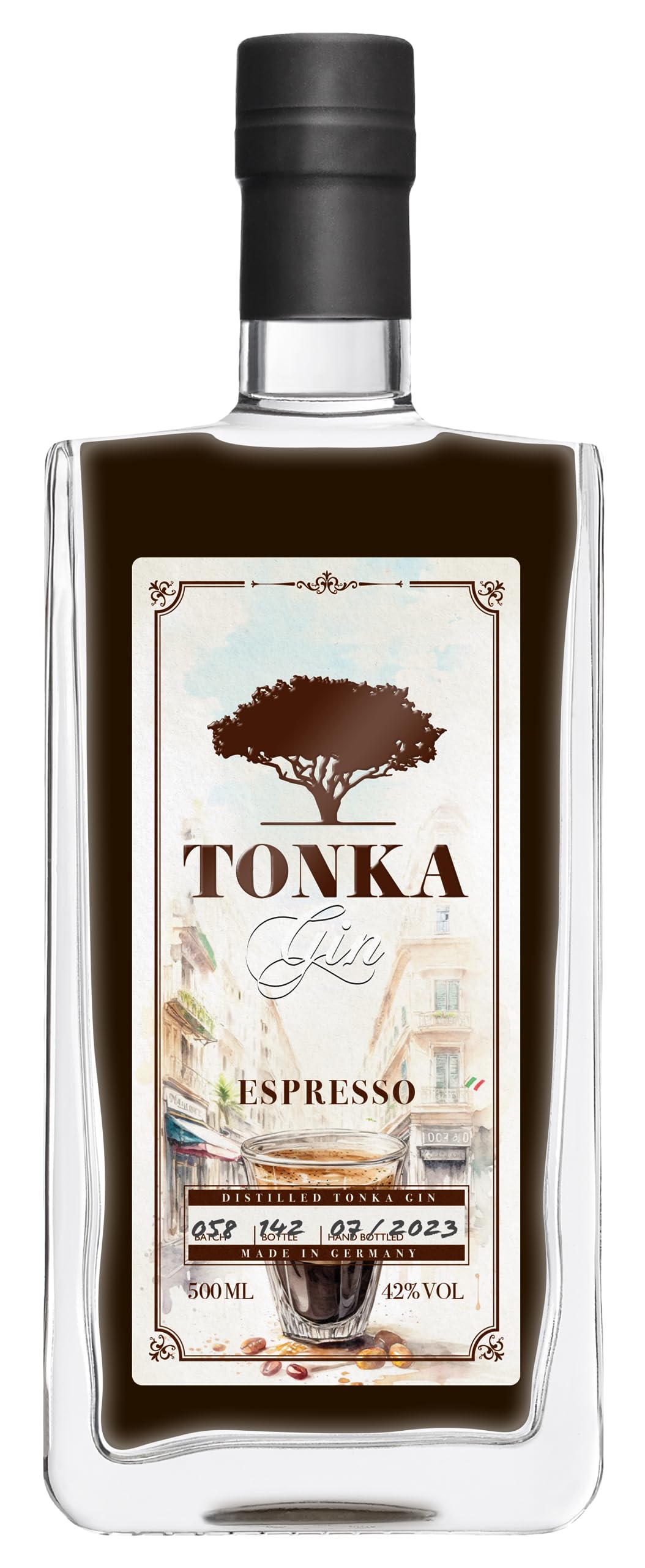 Tonka Gin | Tonka Espresso | Mit Noten von süßer Vanille und herben Espresso | 42% vol. | 500ml