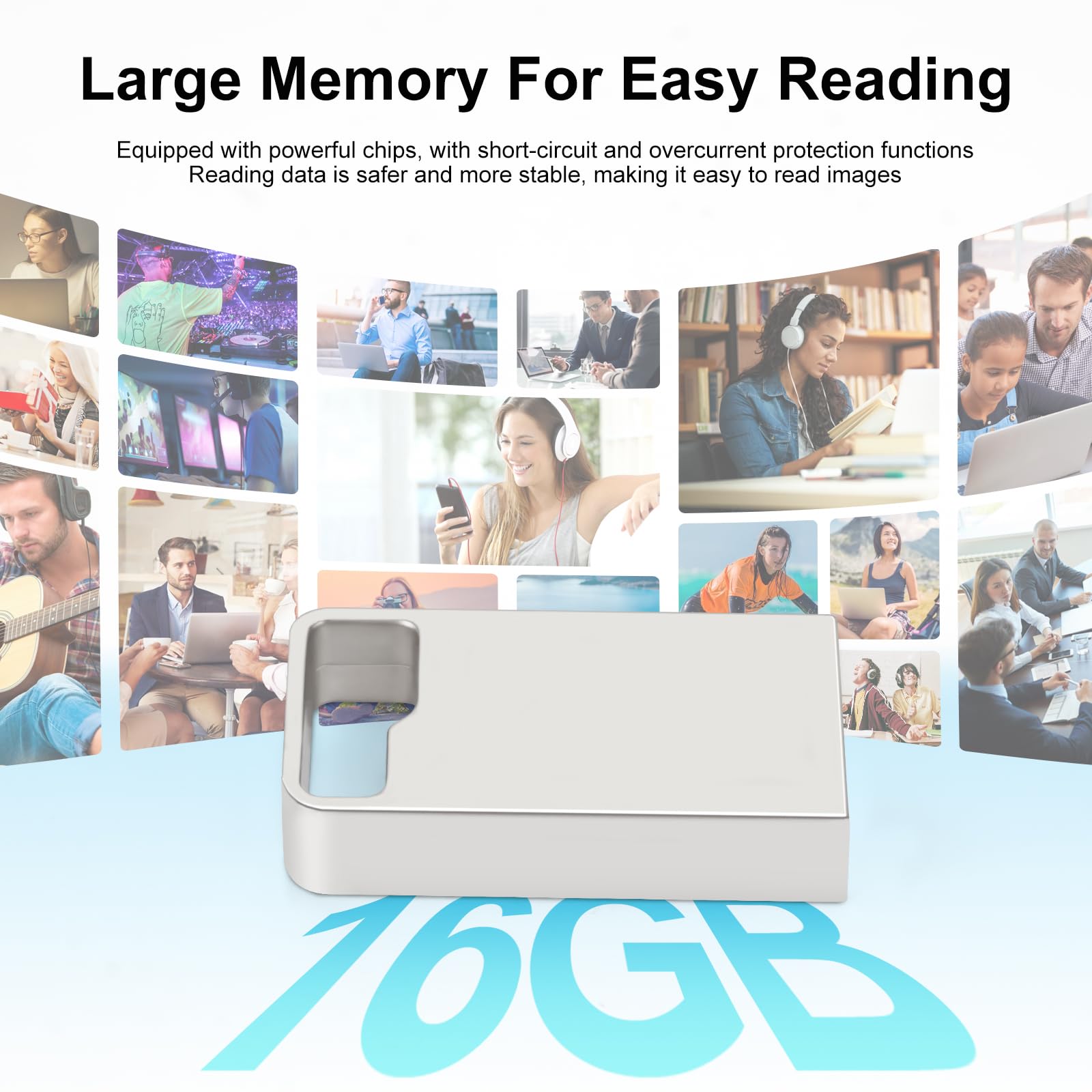 LEIZHAN Unità flash USB 3.0, Mini unità flash USB, unità flash USB per auto, unità flash USB con portachiavi per PC, laptop, ecc. (32GB,Argento)