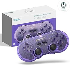 8Bitdo Controller di Gioco Bluetooth SN30 PRO Compatibile con Switch PC, Aggiornamento Joystick Effetto Hall, Gamepad Wireless per PC, Windows, Android, macOS, Steam, Raspberry Pi (Viola Trasparente)