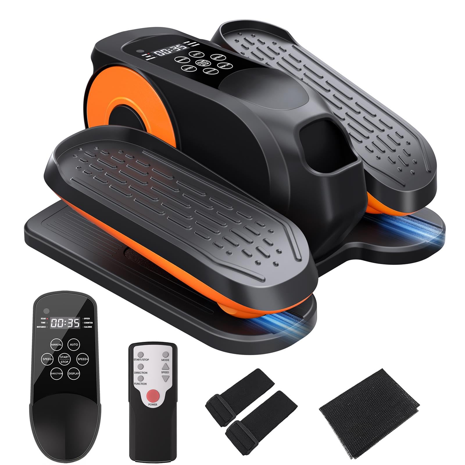 Morelax Ellittica Elettrica Sotto la Scrivania, Mini Ellittica da Casa con Telecomando, Display, Silenzioso e Portatile, Trainer Ellittiche a Pedaliera con 12 Velocità Regolabili per Anziani e Adulti