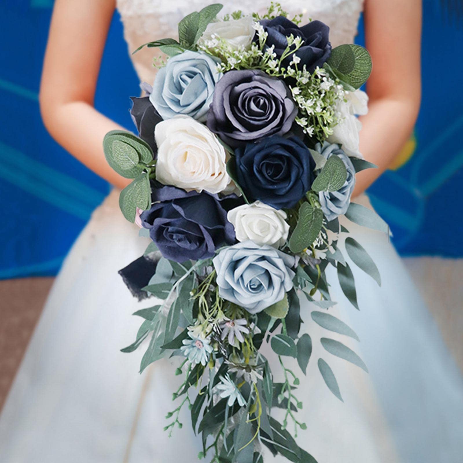 Harilla Künstliche Blumen dekorative Blumensträuße für die Hochzeitsparty, künstliche Blumen Waterfall Rose, Brautstrauß, Hochzeitsdekoration Blumen für Valentinstag, Tafelaufsätze, Jahrestag, Stil a