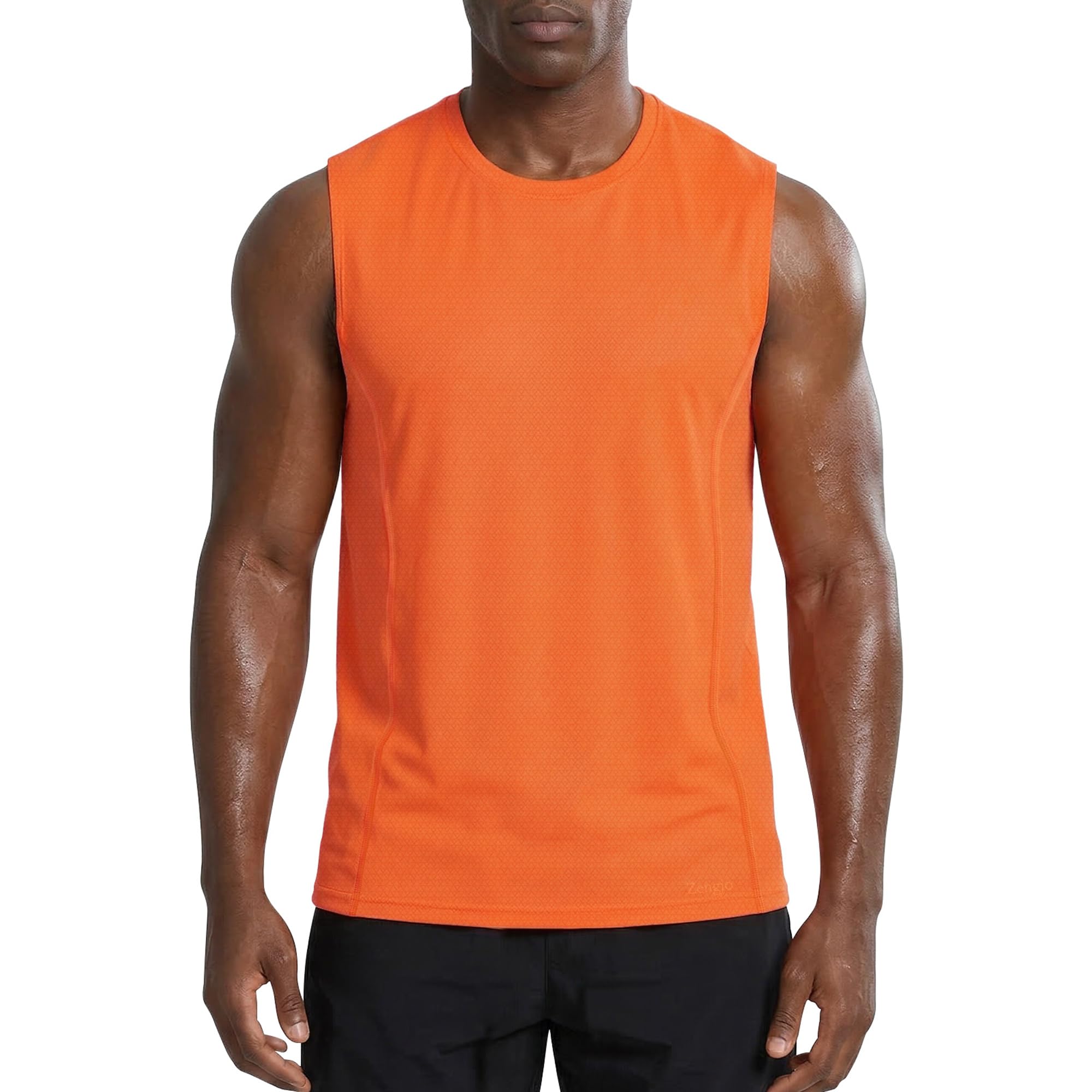 Zengjo Men's Quick Dry Workout Tank Tops - Lightweight Moisture Wicking Athletic Gym Muscle Tees & Running Sleeveless Shirts