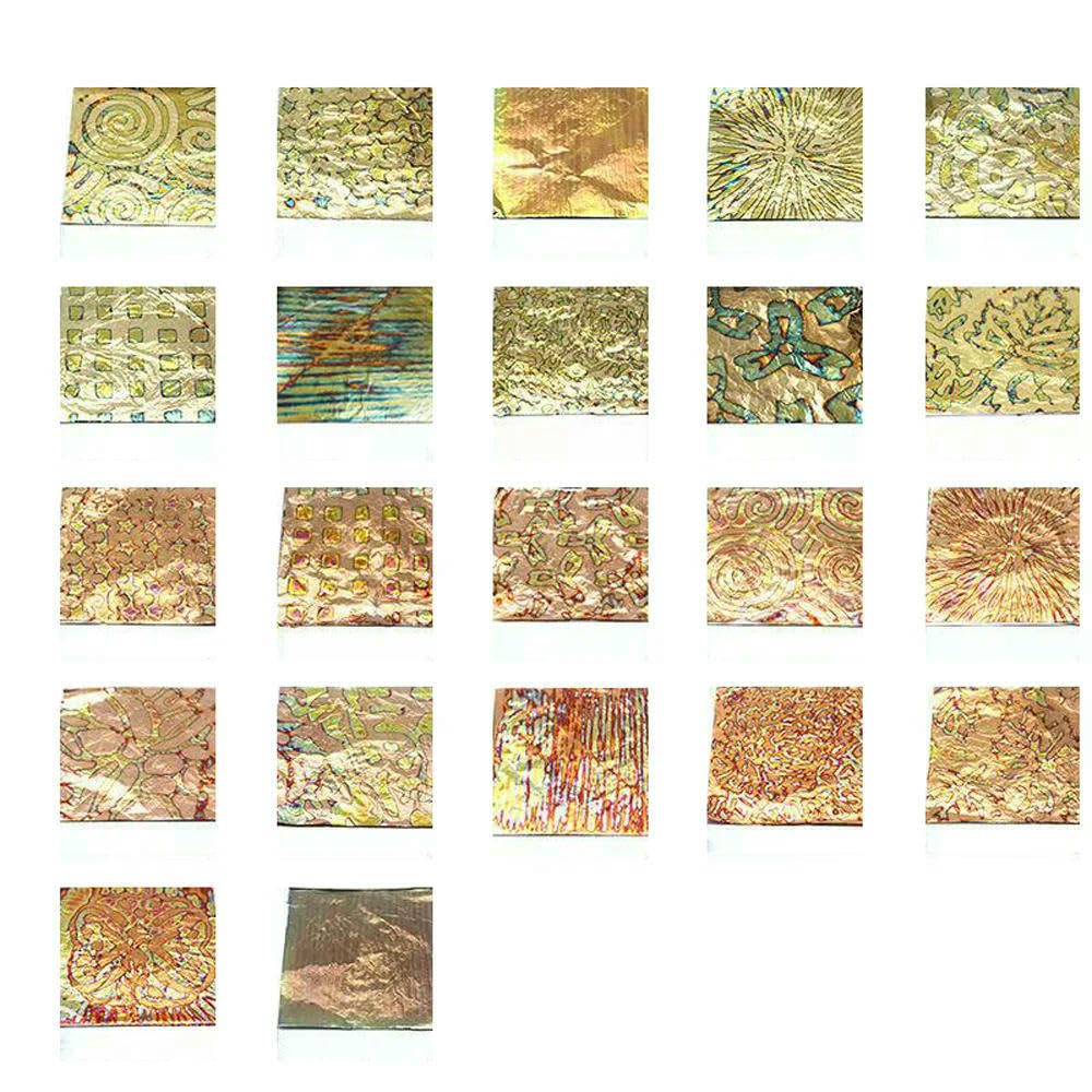 Goldfolienbögen, Blattgoldfolie, 14 x cm, mehrfarbig, for Nagelkunst, Kunstharz, Schmuck, Basteln(200sheet Mix Pattern)
