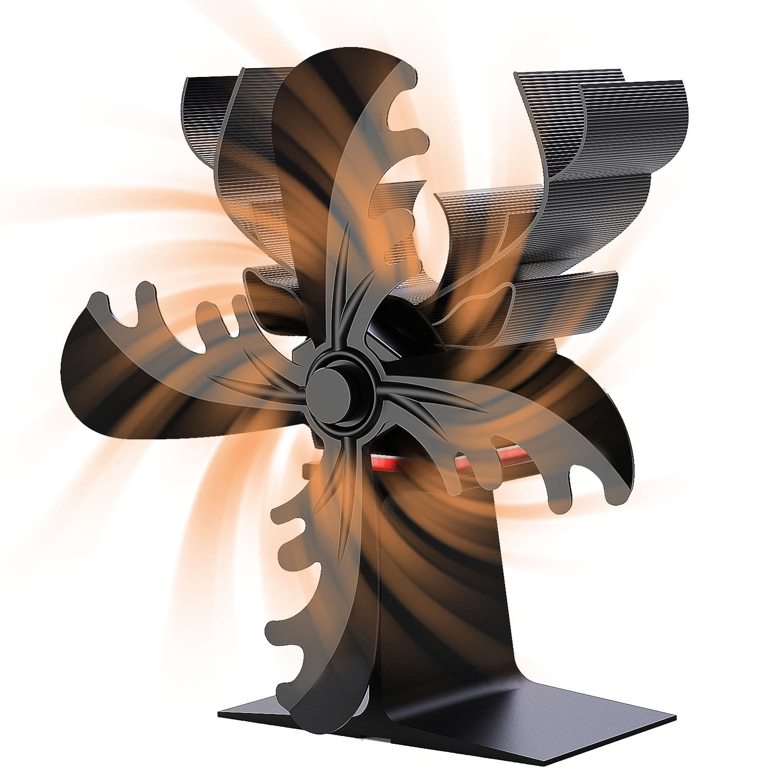 Ventilatore per Stufa a Legna Alimentato a Calore | Ventilatore | per Stufa a a 4 Foglie,Ventilatore Termico a Forma di Renna, per Stufa a Legna, Ventilatore per Stufa