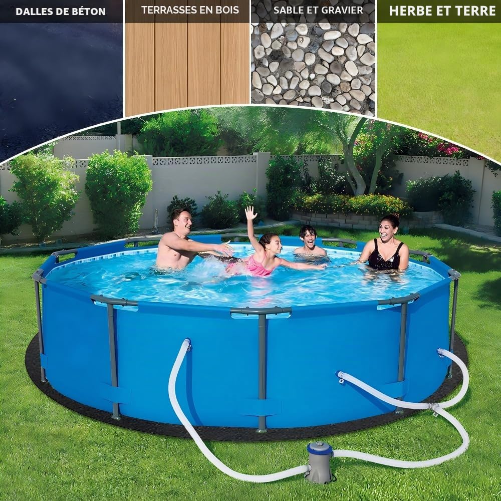 2M Tapis de Sol Piscine, Tapis de Piscine Rond, Tapis de Sol pour Piscine, Antidérapant et Résistant, Rembourrage sous Piscine, Pliable Bâche de Sol pour Baignoires et Piscines Hors Sol