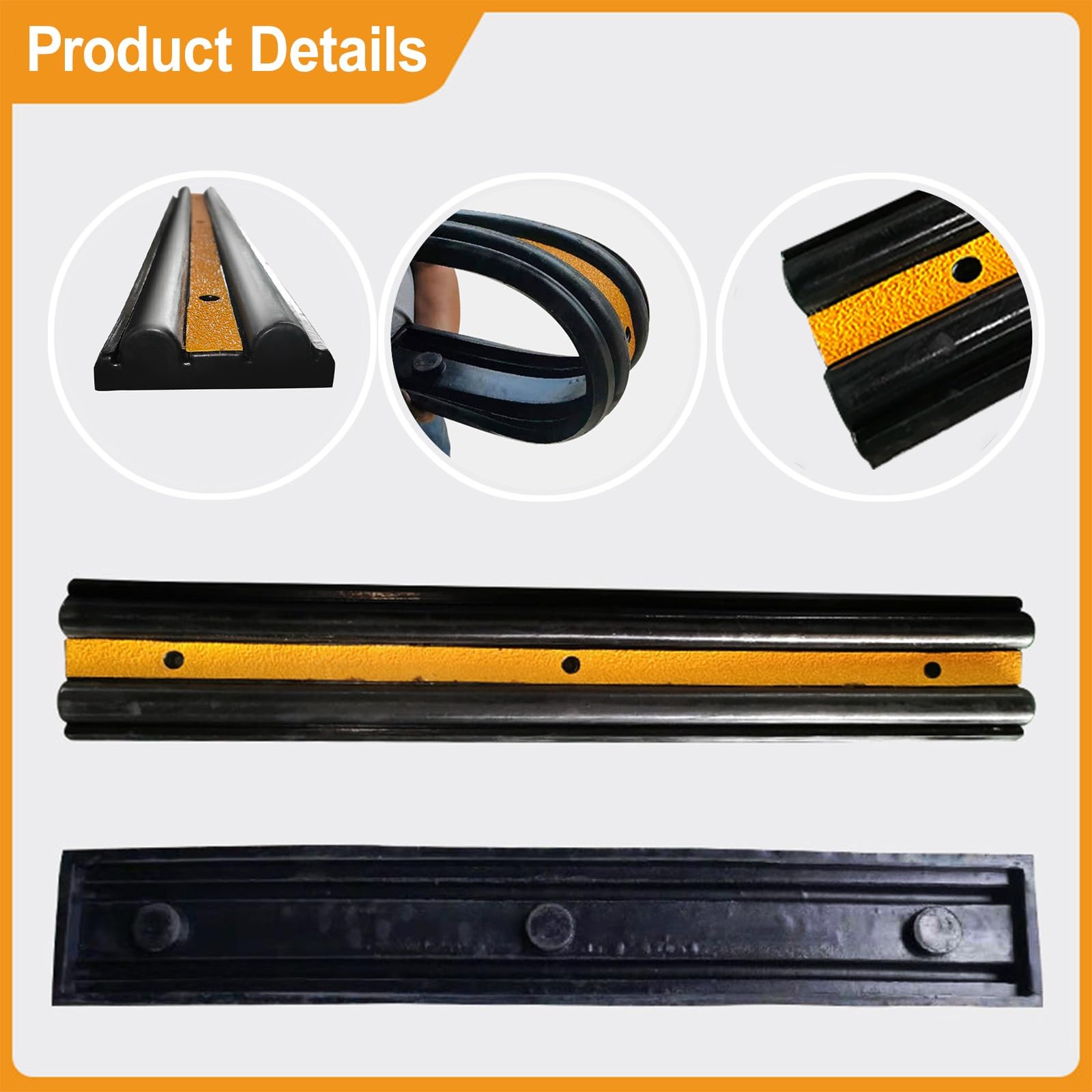Anti-Impacto Protector Columnas Garaje, de Goma Protector Pared Garaje, Negro y Amarillo Protección Parking para Uso en Garajes y Aparcamientos
