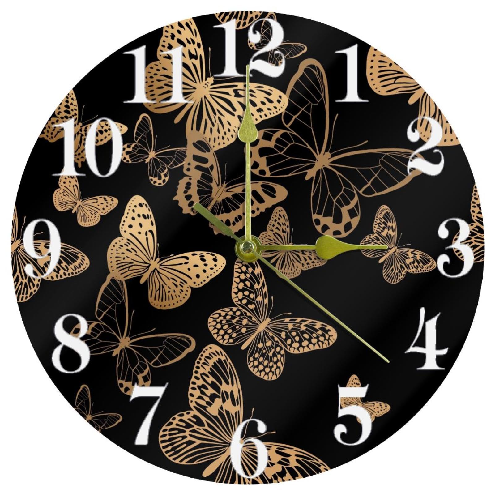 Horloge murale silencieuse à quartz sans tic-tac ronde pour chambre