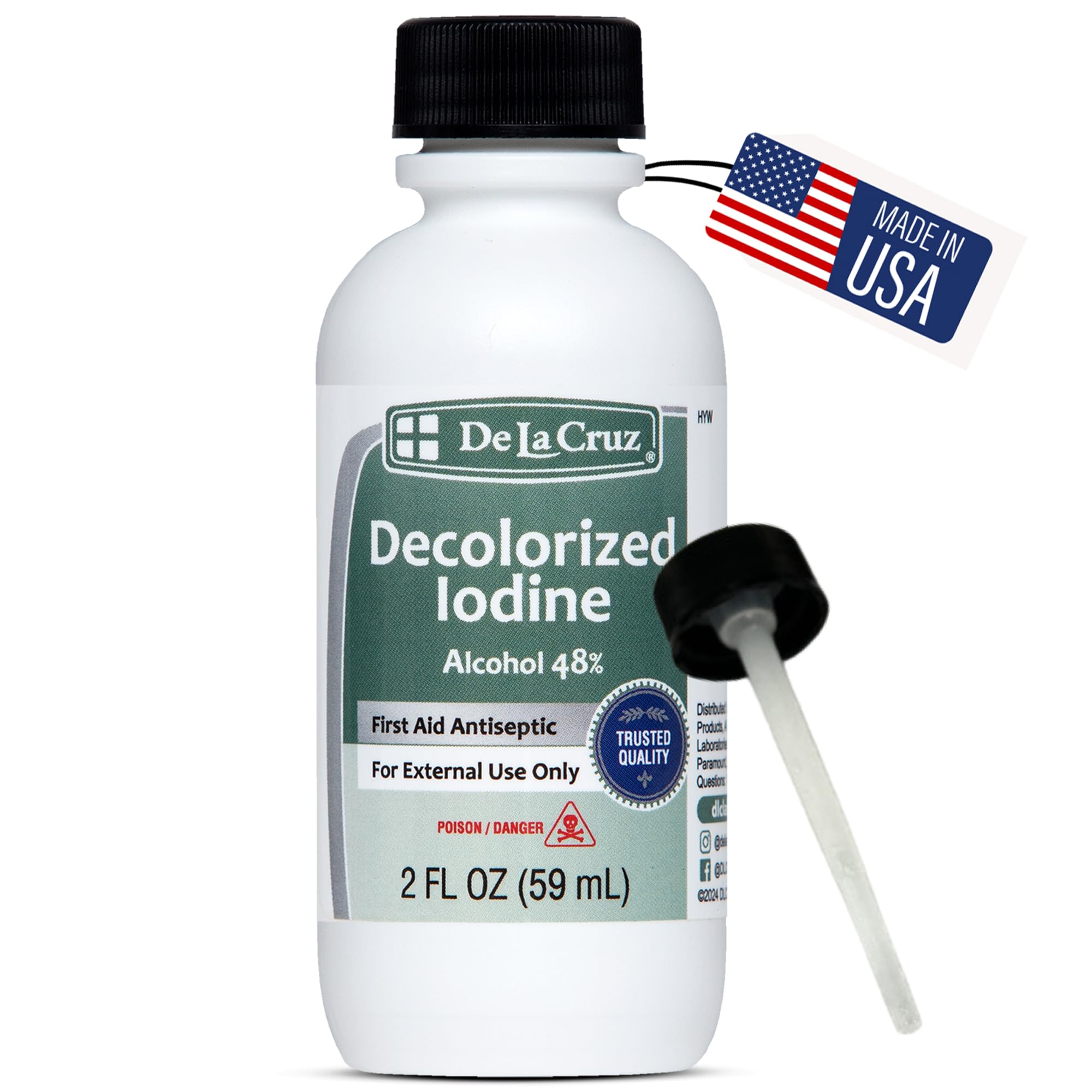 Amazon.com: De La Cruz Decolorized Iodine First Aid Antiseptic (2