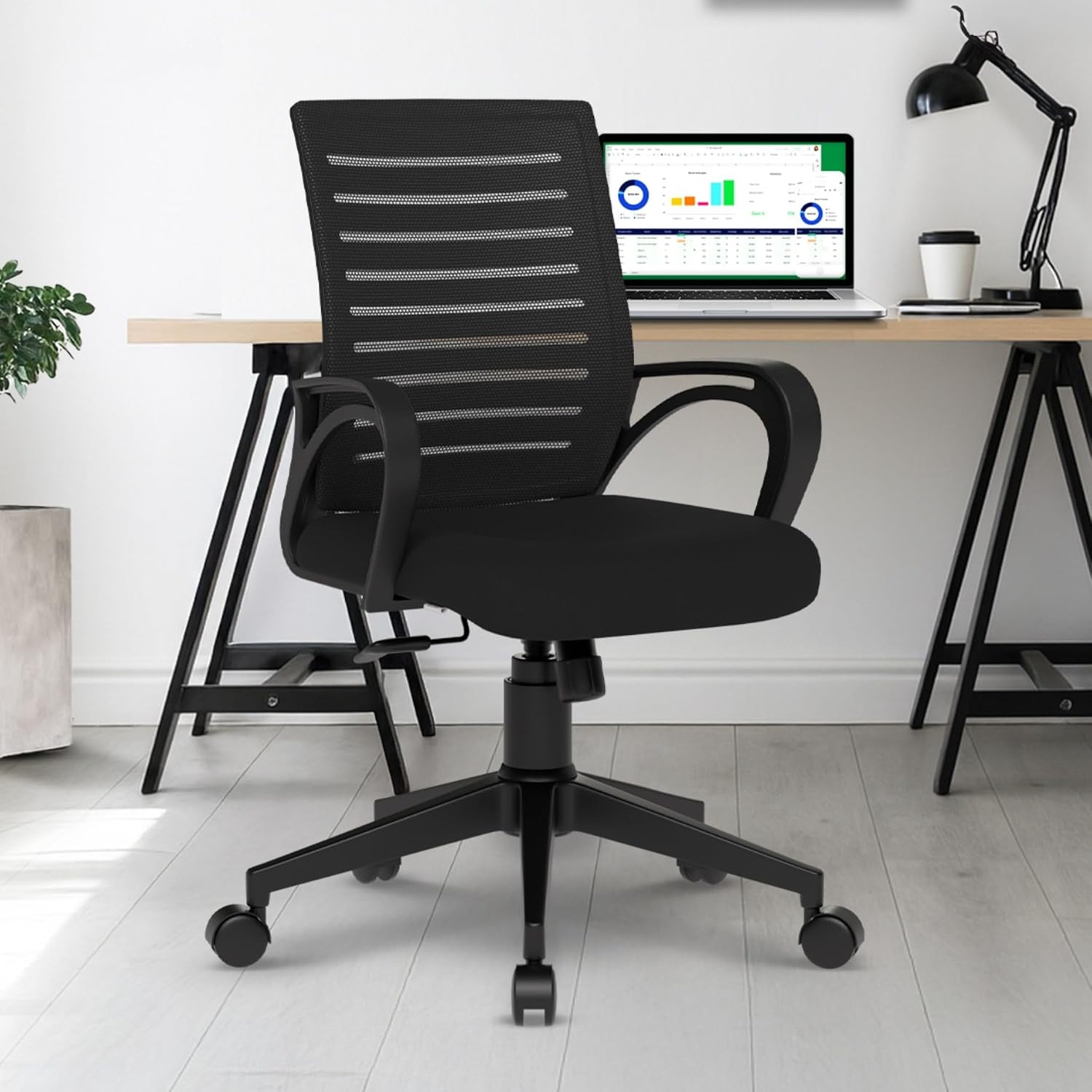 Da URBAN® Tulip Mid-Back Revolving Mesh Ergonomic Chair for Home & Office with Tilt Lock Mechanism, Armrest & High Comfort Seating (Black) Da URBAN® Tulip Mid-Back Revolving Mesh Ergonomic Chair for Home & Office with Tilt Lock Mechanism, Armrest & High Comfort Seating (Black)