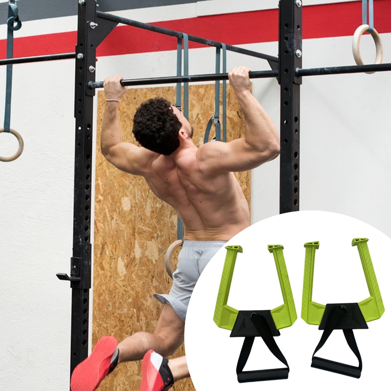 Barra de Portátil de 2 Piezas para Puerta con Mango Ergonómico, Agarre Antideslizante, Accesorio Multifuncional Profesional de Doble Mango.