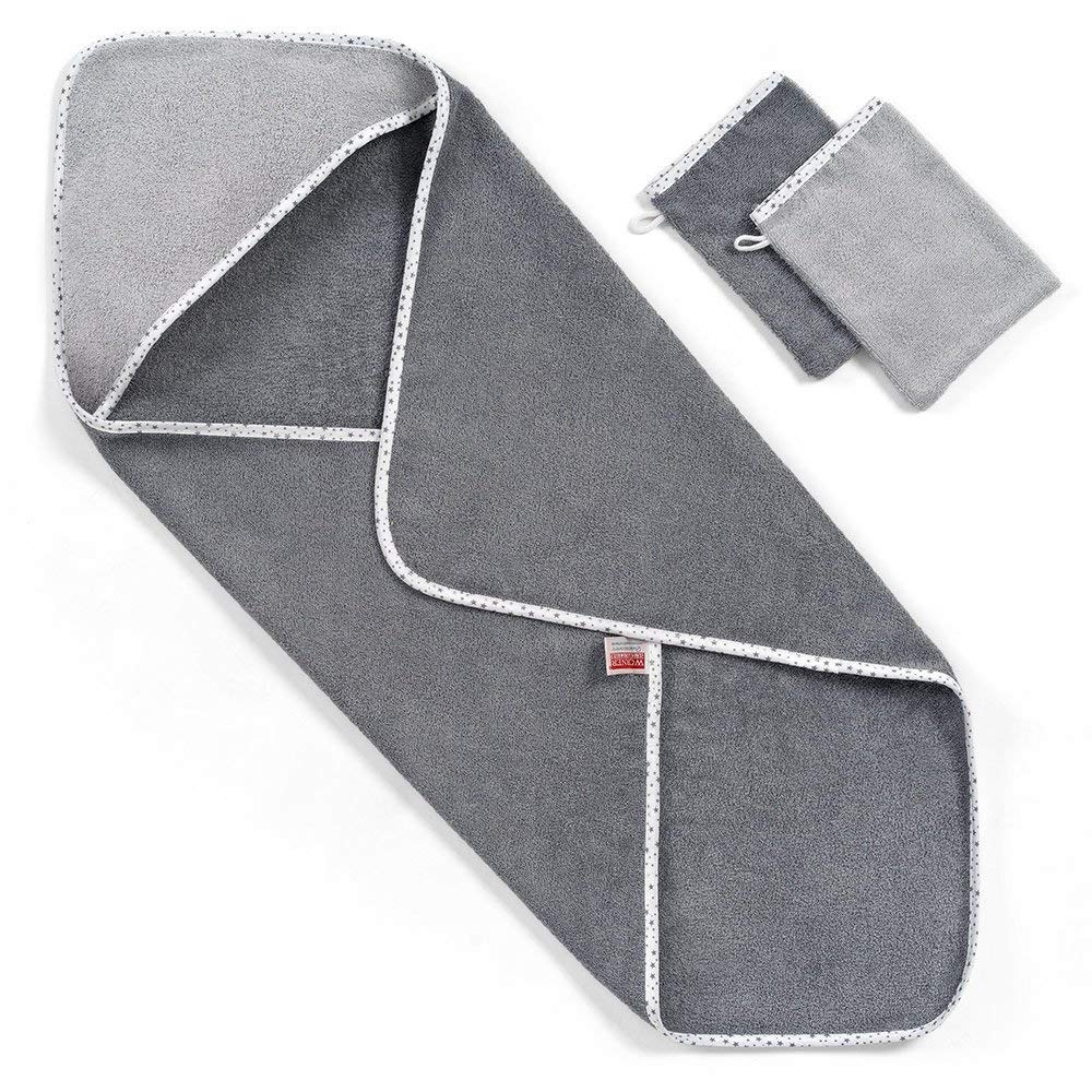 Accappatoio Neonato Con Cappuccio - Set Bagno Bebe 0-3 Mesi - Toalla In Cotone Morbido E Assorbente - Accessori Bagno Bebe Originali - Asciugamano Bagnetto