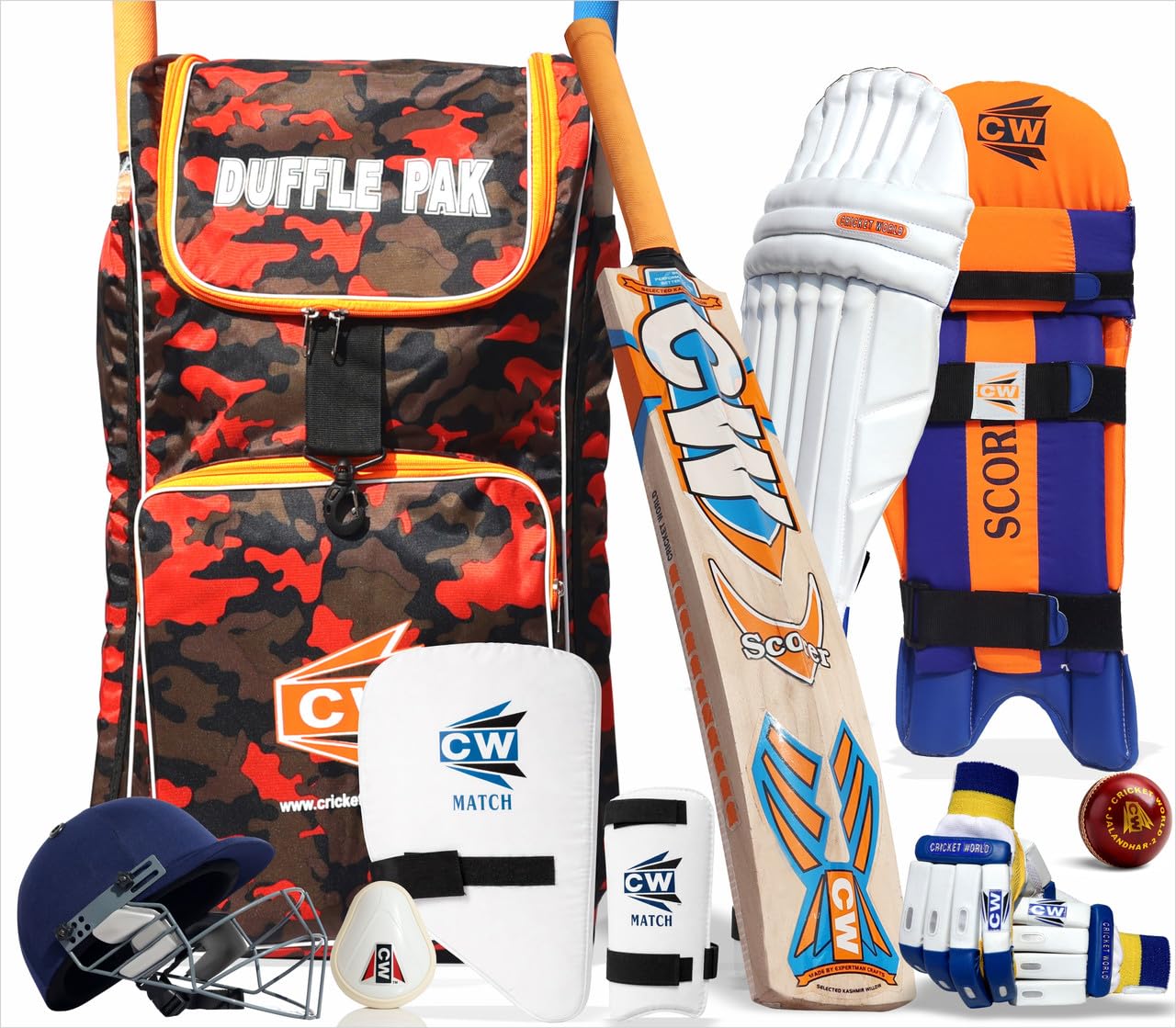 CW Bouncer Kashmir Willow Cricket Kit | Leather Ball Bat | for Club Practice Academy | Match | Tournment Sports Set Full Size-image-34