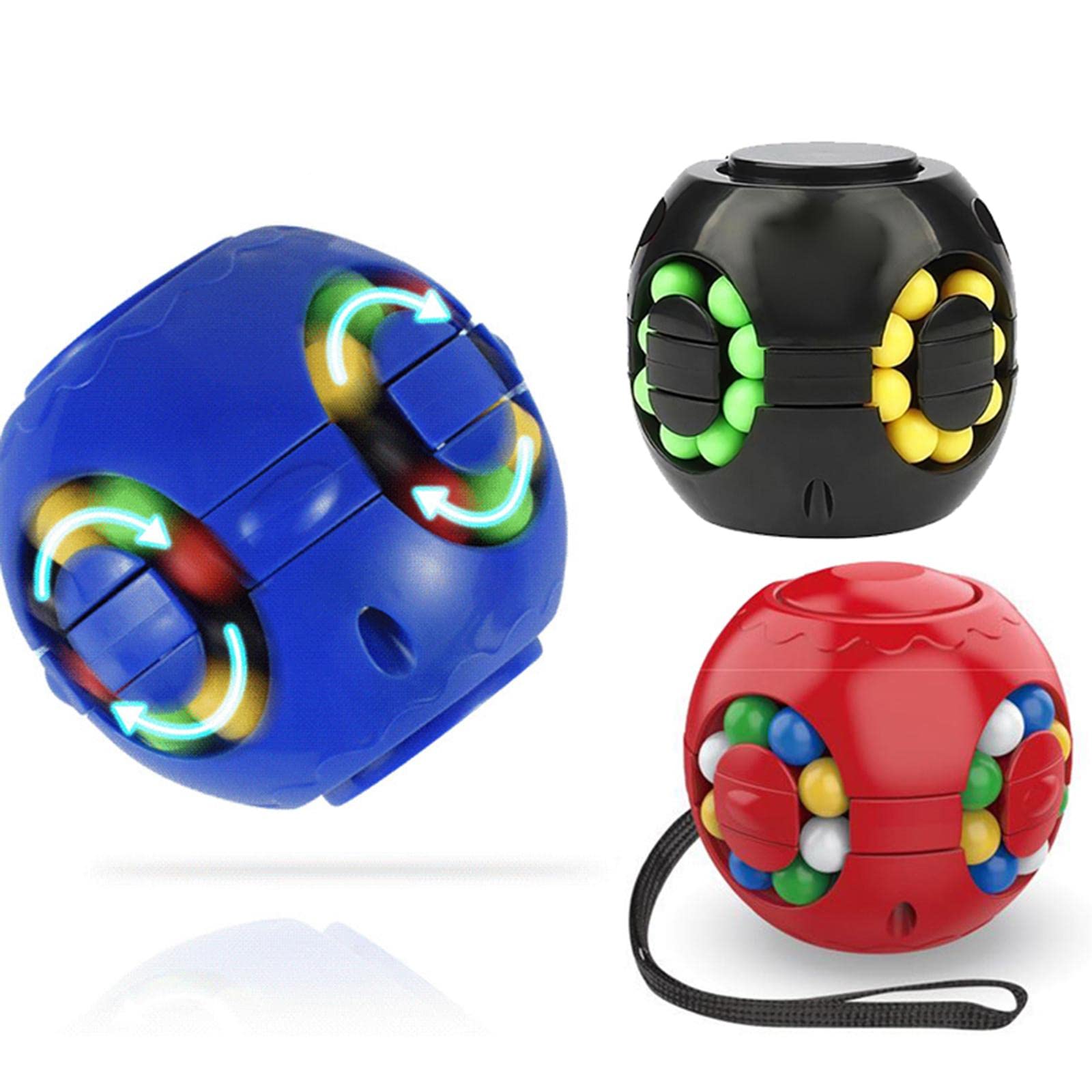 Fashion My Day Rotating Magic Bean Fingertip Gyro Toy Ball Decompression Fidget Toys Red-image-41