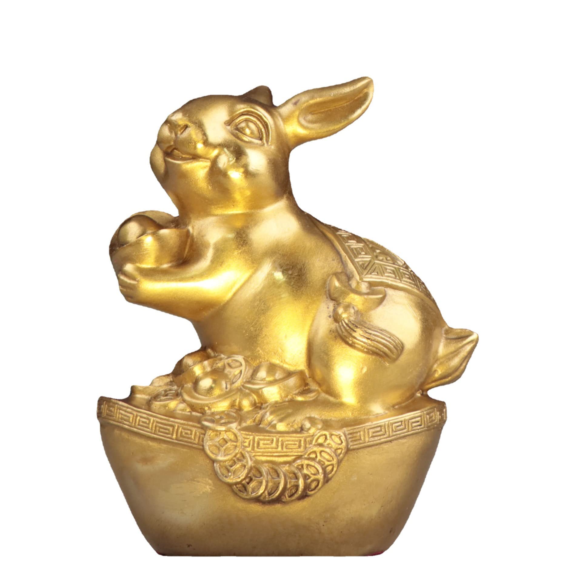 Dytartzx #3 Copper Rabbit Ornament Zodiac Rabbit Chinese Zodiac Animals Valuable Collection Statue Figurines Sculpture For Luck & Success