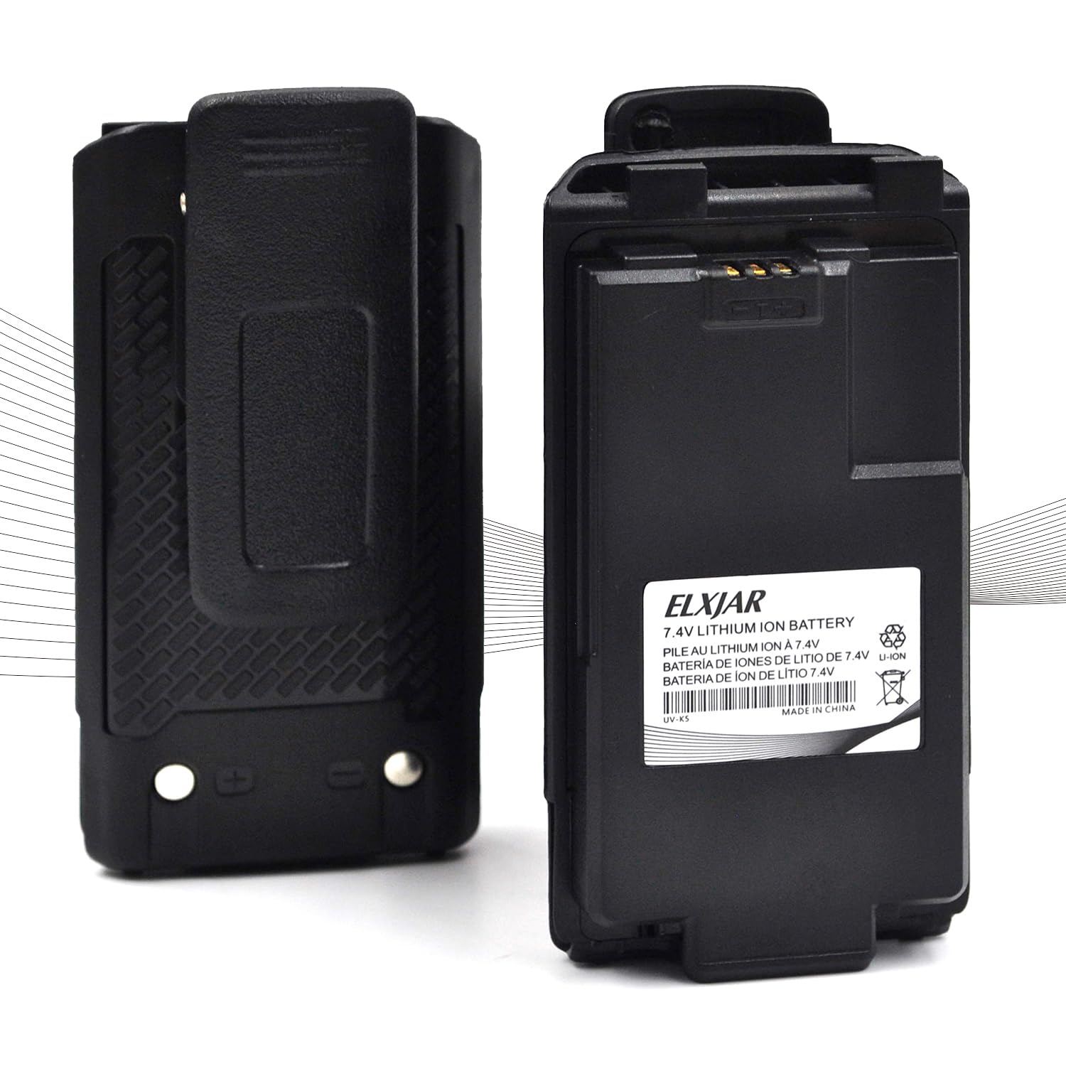 ROWSHEP (2-Pack) 7.4V 1600mAh Li-ion Battery Replacement for Quansheng UV-K5 UV-K6 Two-Way Radio BPK5 UVK5 UVK6