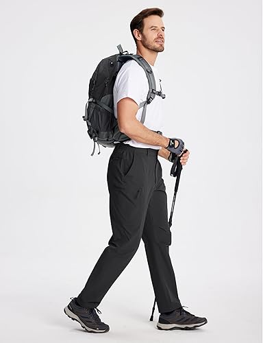 Miniatura 6 de TACVASEN Pantalones cargo de senderismo para hombre con 6 bolsillos, ligeros, resistentes al agua, de secado rápido, pantalones de trabajo tácticos