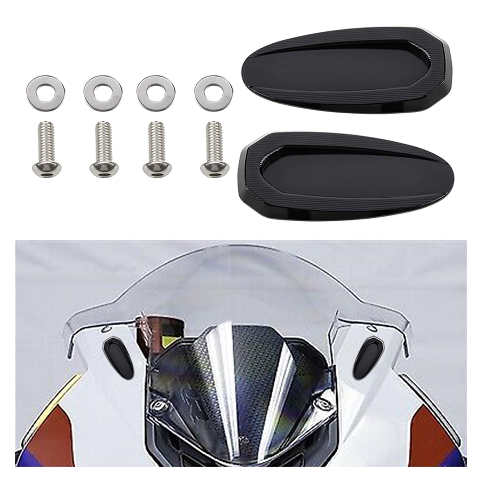 Osłona otworu lusterka motocykla obudowa lusterka osłona lusterka do BMW S1000RR 2020-2022 (kolor: czerwony, rozmiar: normalny)