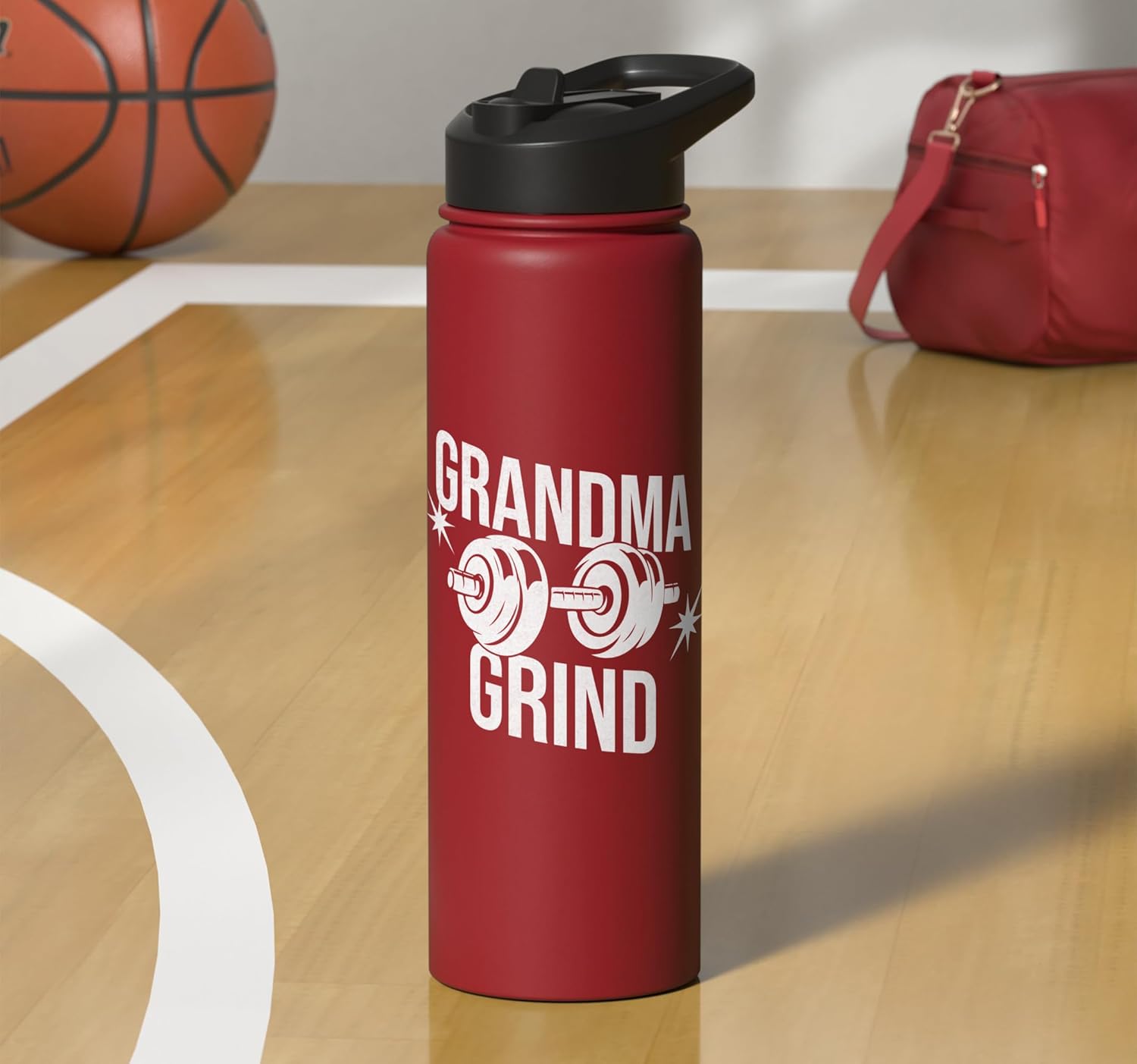 Grandma Grind, Senior Active Aging Workout Fitness Gym Stainless Steel Insulated Water Bottle