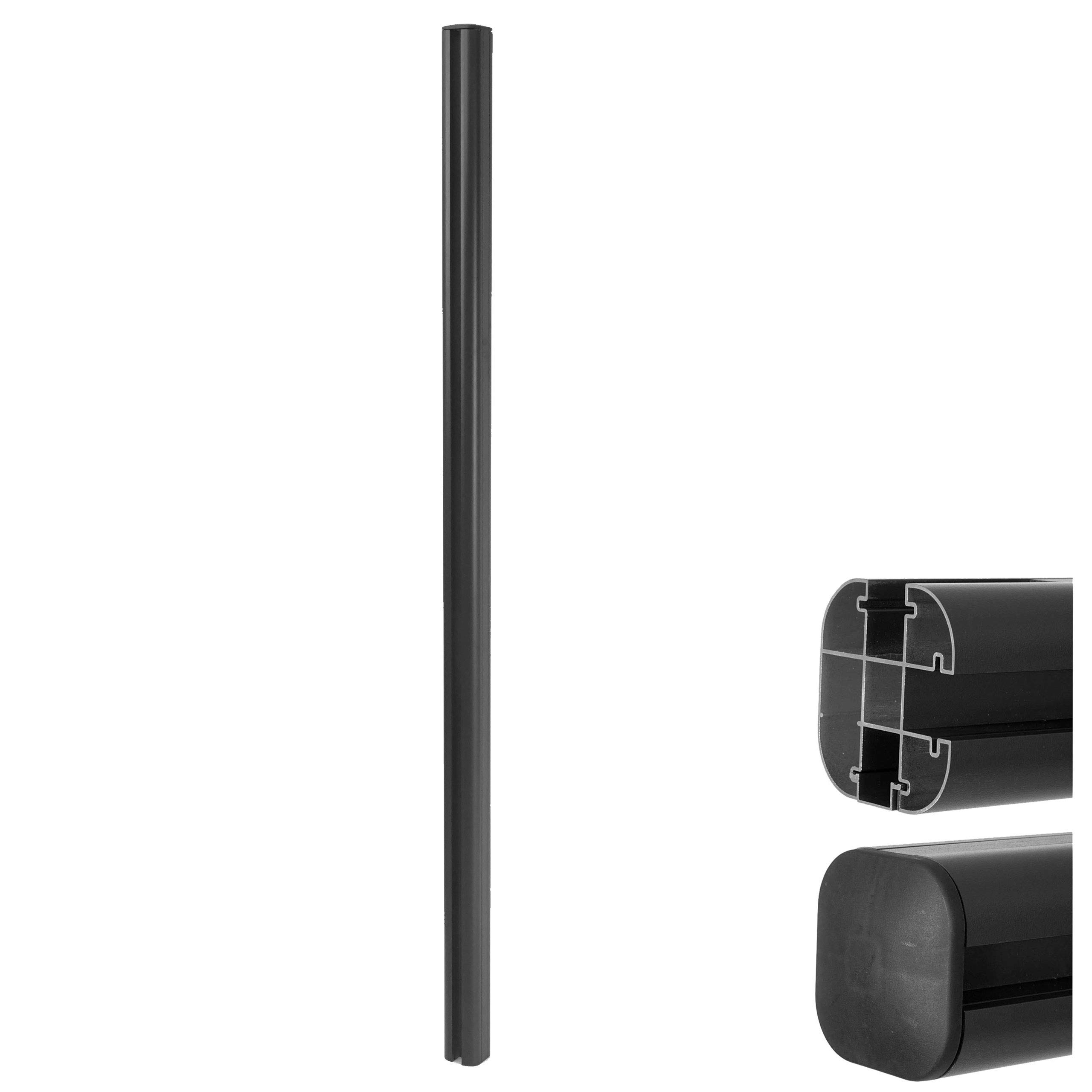 Mendler Aluminiowe słupki Sarthe-WPC ogrodzenie, słupek słupkowy, system wtykowy - 240 cm, antracyt