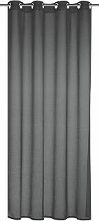 Sehlbach Fertiggardine mit Ösen, Struktur Uni, Anthrazit, 140 x 245 cm Gardinen, Lichtdurchlässig, Blickdicht, Öko-Tex Zertifiziert, Kürzungsband Inklusive, Einfache Anbringung
