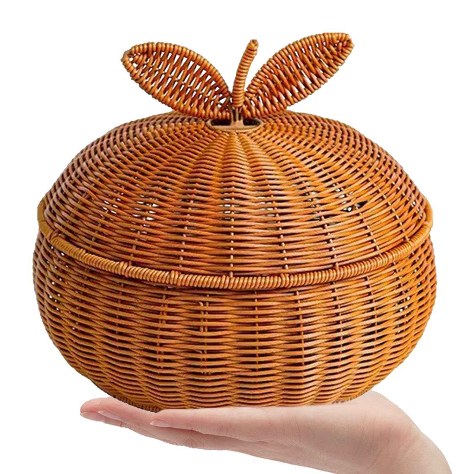 Cesta de Almacenamiento Versátil de PP Marrón con Diseño Nórdico Elegante y Forma Redonda para Pan y Snacks en Viajes o Baño