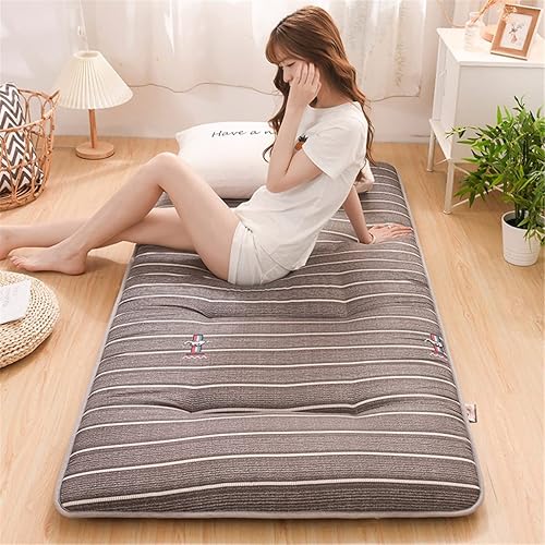 Miniatura 14 de ZWDYY Colchón de futón japonés, colchón enrollable para dormitorio de estudiantes, colchón para cama de suelo, colchón, colchón plegable tatami,