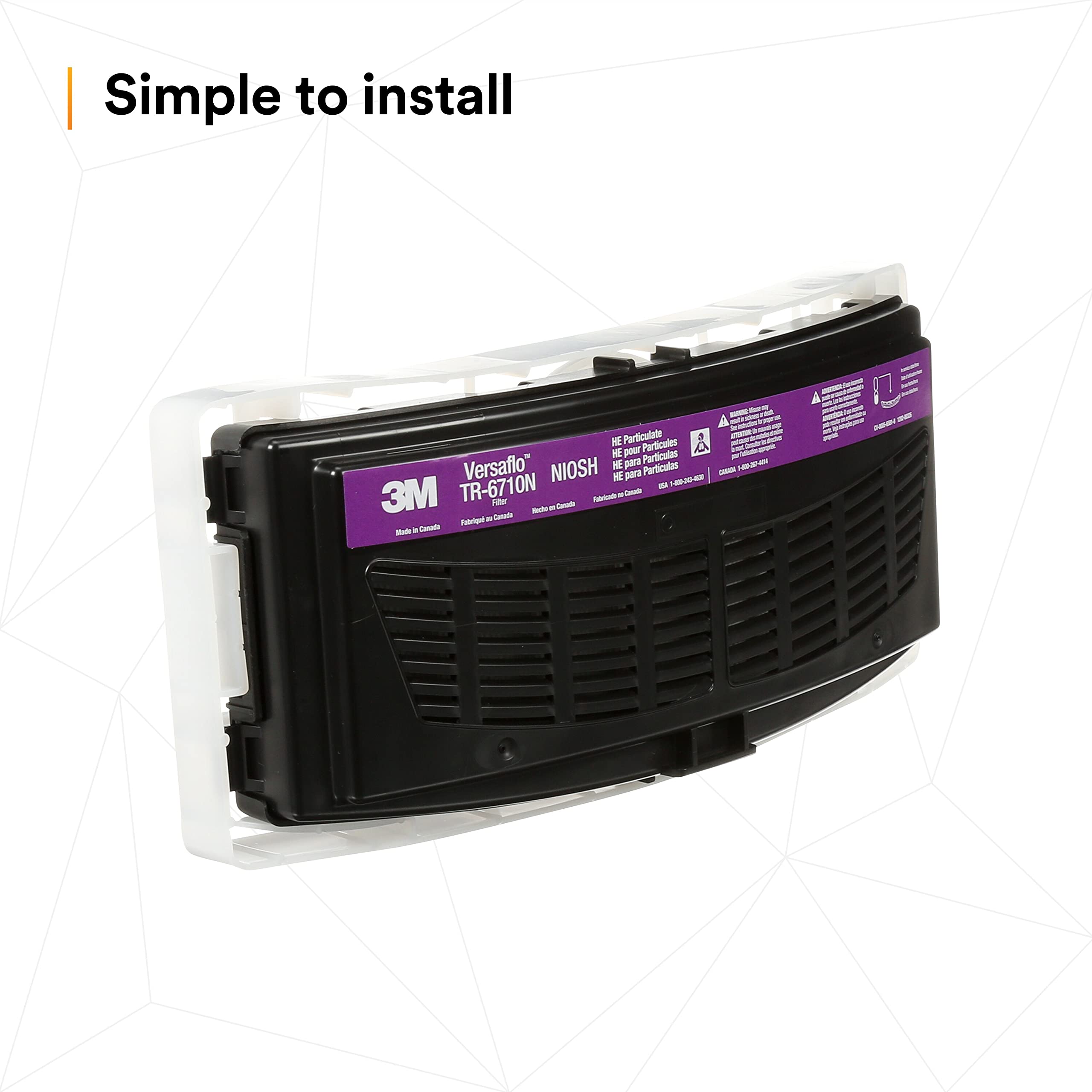 Filtro de alta eficiencia TR-6710N/37357(AAD), para TR-600 PAPR (paquete de 5) 3M